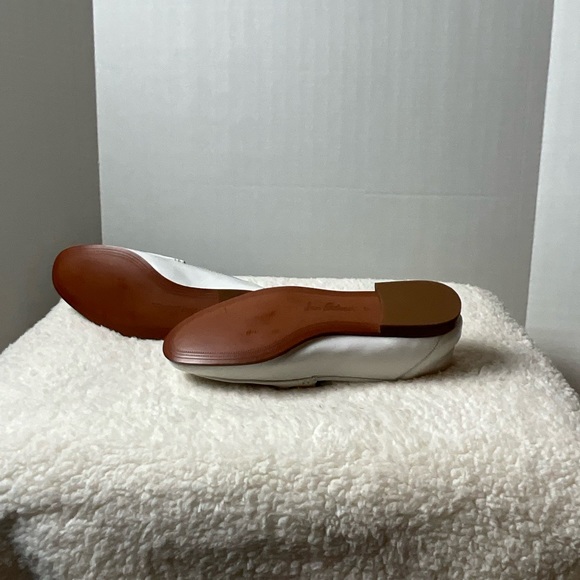 Sam Eldelman White Leather Loafers with Gold Horse Bit - Picture 5 of 5